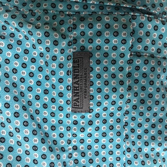 PANHANDLE - MEN'S LARGE - BLUE SHORT SLEEVE BUTTON 100% POLYESTER SHIRT - Picture 7 of 8